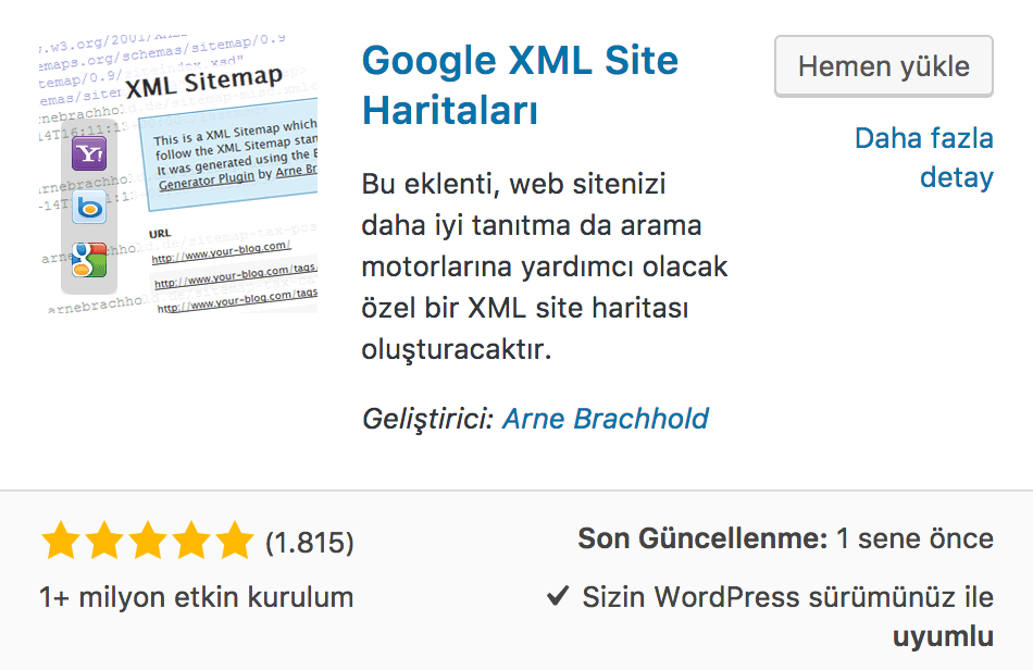 Google XML Site Haritaları Eklentisi