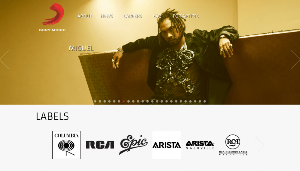 Sony Music - WordPress Web Sitesi