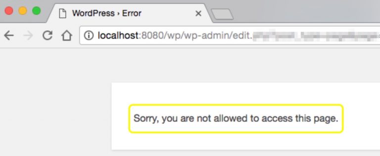 WordPress Üzgünüz, bu sayfaya erişmenize izin verilmiyor hatası