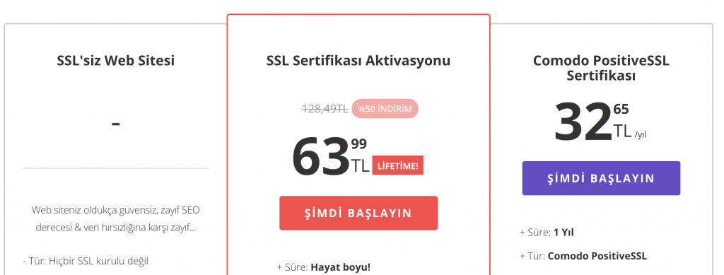 Hostinger SSL sertifikası fiyatları