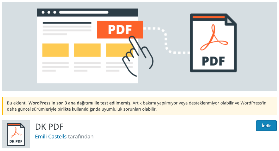 DK PDF WordPress Eklentisi