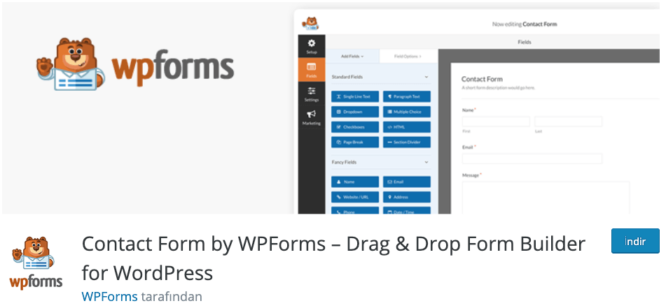 WPForms WordPress İletişim Formu Eklentisi