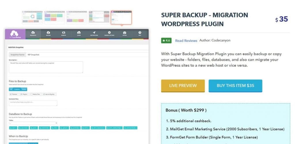 Super Backup WordPress site taşıma eklentisi