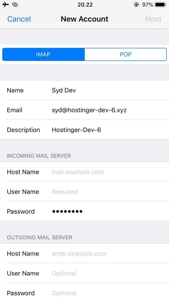 IMAP ve SMTP sunucularını ayarlama
