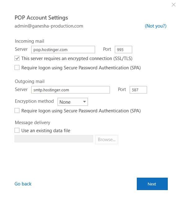 Microsoft Outlook 2016'da POP hesabı ayarları