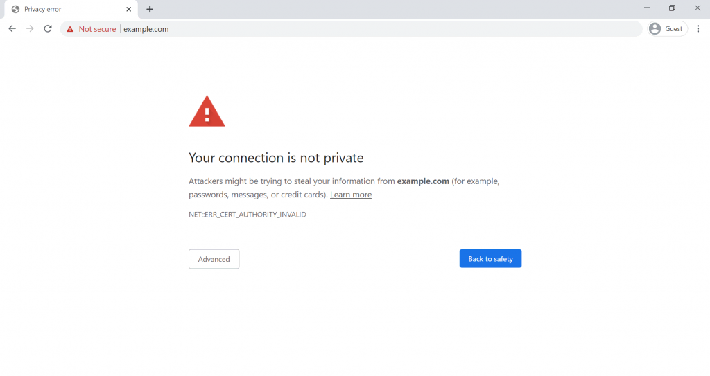 Chrome bağlantınız gizli değil hatası ve çözümü